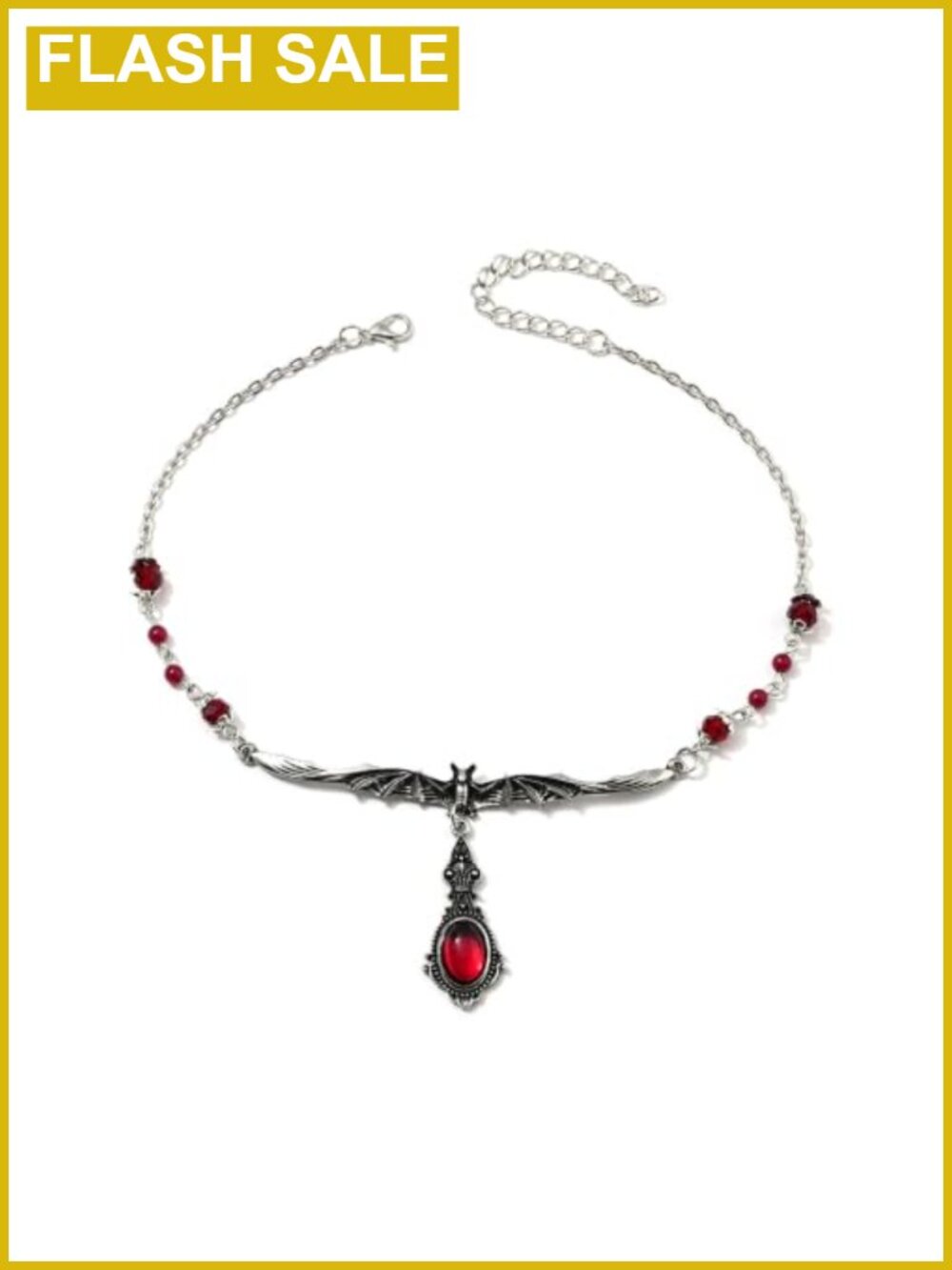 Gothic Vampire Choker Necklace Bat Filigree Alloy Adjustable Halloween